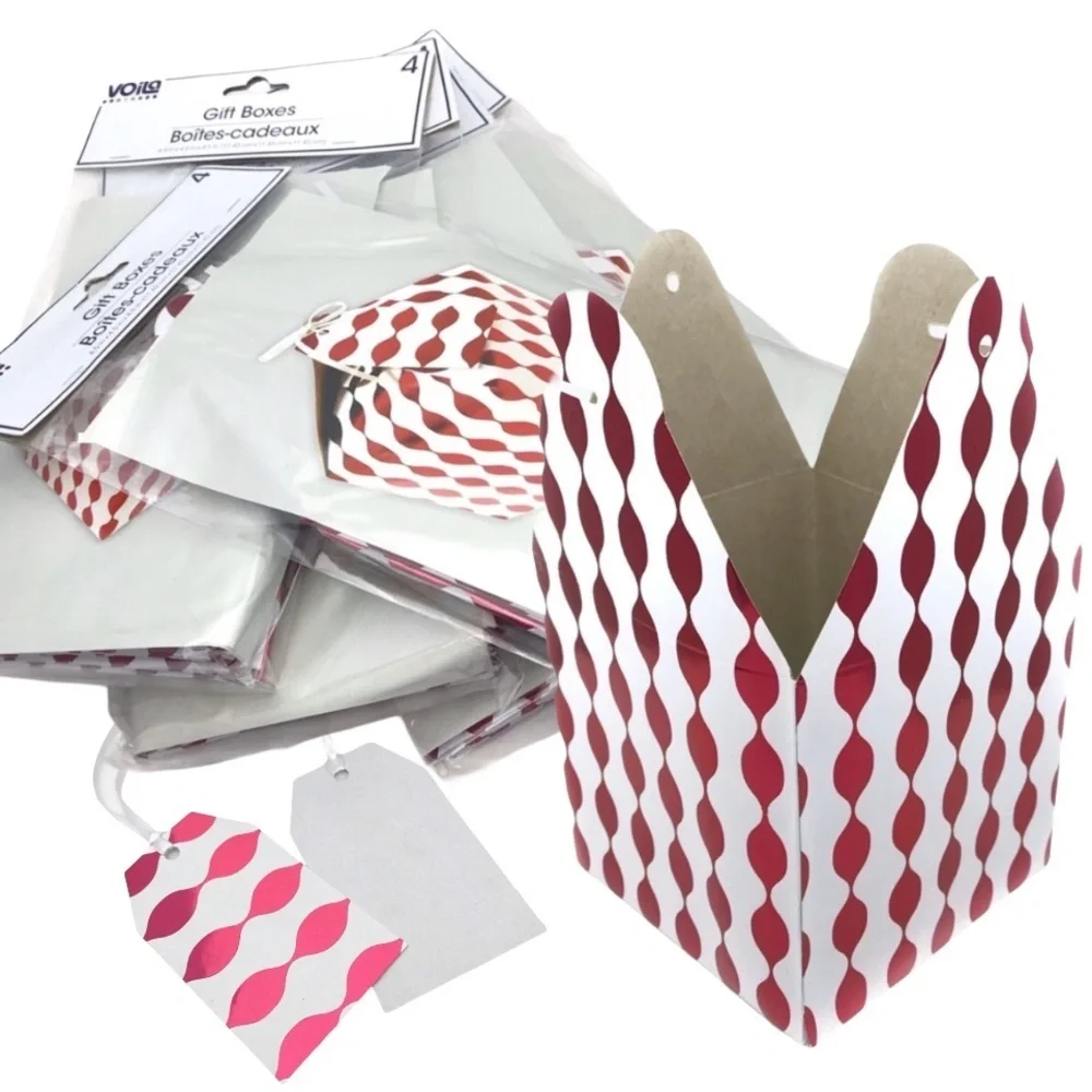 Gift Boxes -‎ 20 total - Lot - Foil Fuchsia w/Tag